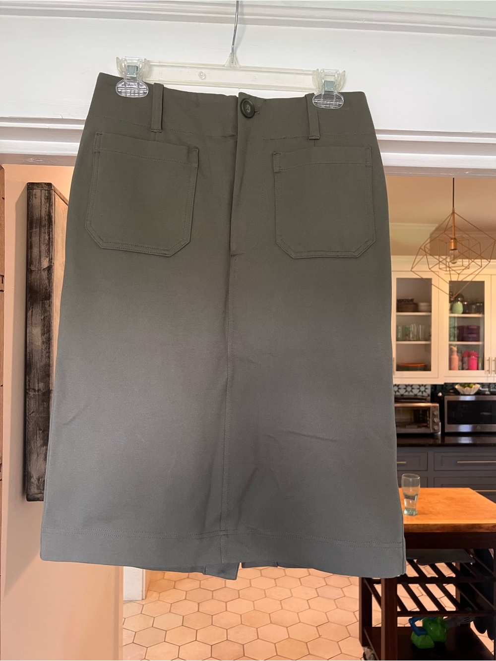 Maeve Olive Green Pencil Skirt